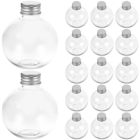 Miangastore 25pcs 150ml Transparent Plastic Bottles Round Bulb Shape Bottle Decoration Clear Plastic Candy Container with Cap for Christmas Wedding