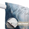 thumbnail image 2 of Navy Blue Marble Kitchen Window Curtains, Swag Curtains Valance for Bedroom Living Room Bathroom, Modern Abstract Ink Painting Rod Pocket Window Treatment Curtain Block Drapes 2 Panels 36"x45", 2 of 9