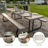 Lifetime 8-Foot Classic Folding Polyethylene Picnic Table, Almond ...