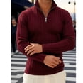 thumbnail image 6 of Gamivast Men's 1/4 Zip Sweaters Long Sleeve Slim Fit Pullover Knitted Mock Neck Tops Lightweight Warm Jumper Business Casual Work Fall Winter Fashion, 6 of 7