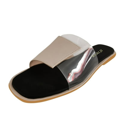 

Women s Fashion Transparent Solid Color Stitching Flat Sandals And Slippers Ladies Slippers for Women Open Toe Black Ballet Slippers for Women