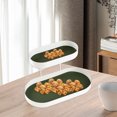 thumbnail image 4 of Bandeja de Almacenamiento Nórdica con Almohadilla de Cuero, Organizador de Almacenamiento, Postre, Pastelería, Regalo, Encimera, Soporte para Pasteles Blanco 2 capa verde Soledad bandeja de almacenamiento, 4 of 8