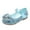 Blue, variant on Toddler Kids Girls Sparkle Princess Dress Shoes Bow Wedding Party Flower Comfortable Mary Jane Glitter Ballet Flat Shoes Silver Size 8 Toddler