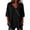 Black, variant on Womens Palazzo Tops 3/4 Length Sleeve V Neck Blouse Button Up Asymmetrical Hem Work Office Suit Shirts Navy,2xL