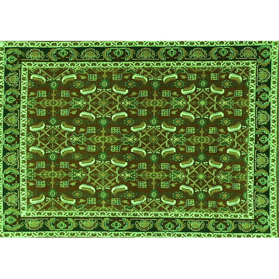 Ahgly Company Indoor Rectangle Persian Green Traditional Area Rugs, 8' x 10'