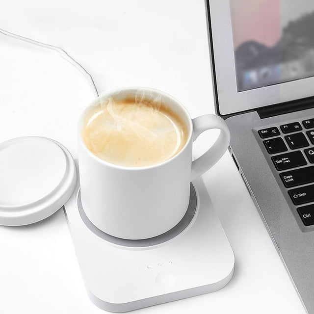 TIMIFIS Coffee Mug Warmer & Mug Set,Self Heating Mug With Wireless Smart Charging,Mug With Lid 12oz,Perfect For Desktop Home Office,Gift For Coffee Lovers -