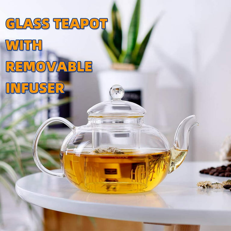 Glass Teapot Stovetop Safe, Clear Teapot With Removable Infuser, Tea Kettle,  Loose Leaf And Blooming Tea Maker - AliExpress