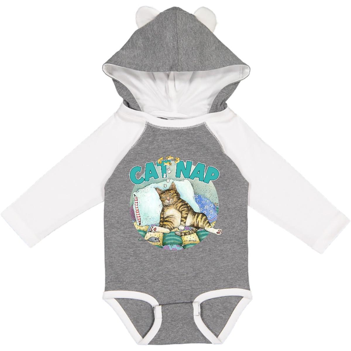 Inktastic Cat Nap Cute Sleeping Cat Boys or Girls Long Sleeve Baby Bodysuit