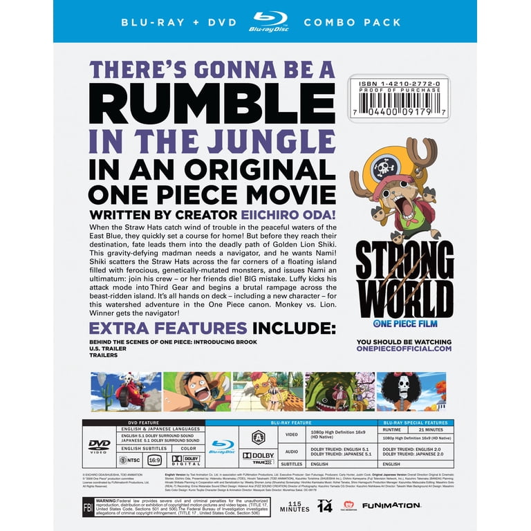 New One Piece: Strong World (Blu-ray + DVD) - Walmart.com