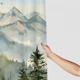 thumbnail image 3 of Awypu Watercolor Mountain Landscape Waterproof Shower Curtain, Durable and Washable, Multiple Sizes Available White, 3 of 7