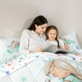 thumbnail image 4 of Castle Fairy Boys Girls Cartoon Rabbit Girl Bedding Comforter Set 7 Pieces,Dreamy Princess Full Bedding Set Lightweight,Cute Stars Print Fitted Sheet Flat Sheet,Microfiber Bedroom Decor,Reversible, 4 of 8