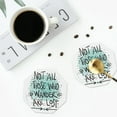 thumbnail image 5 of Kll Octagon Drink Coasters Set Of 4,Pu Leather Absorbent Coasters Set Decorative Coffee Cup Coasters Housewarming Gift For Home Decor-Not All Who Wander Are Lost1, 5 of 9
