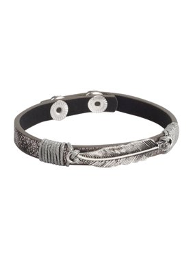 Gray Leaf Snap Bracelet