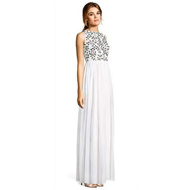 Adrianna papell long clearance sleeve embellished tulle gown