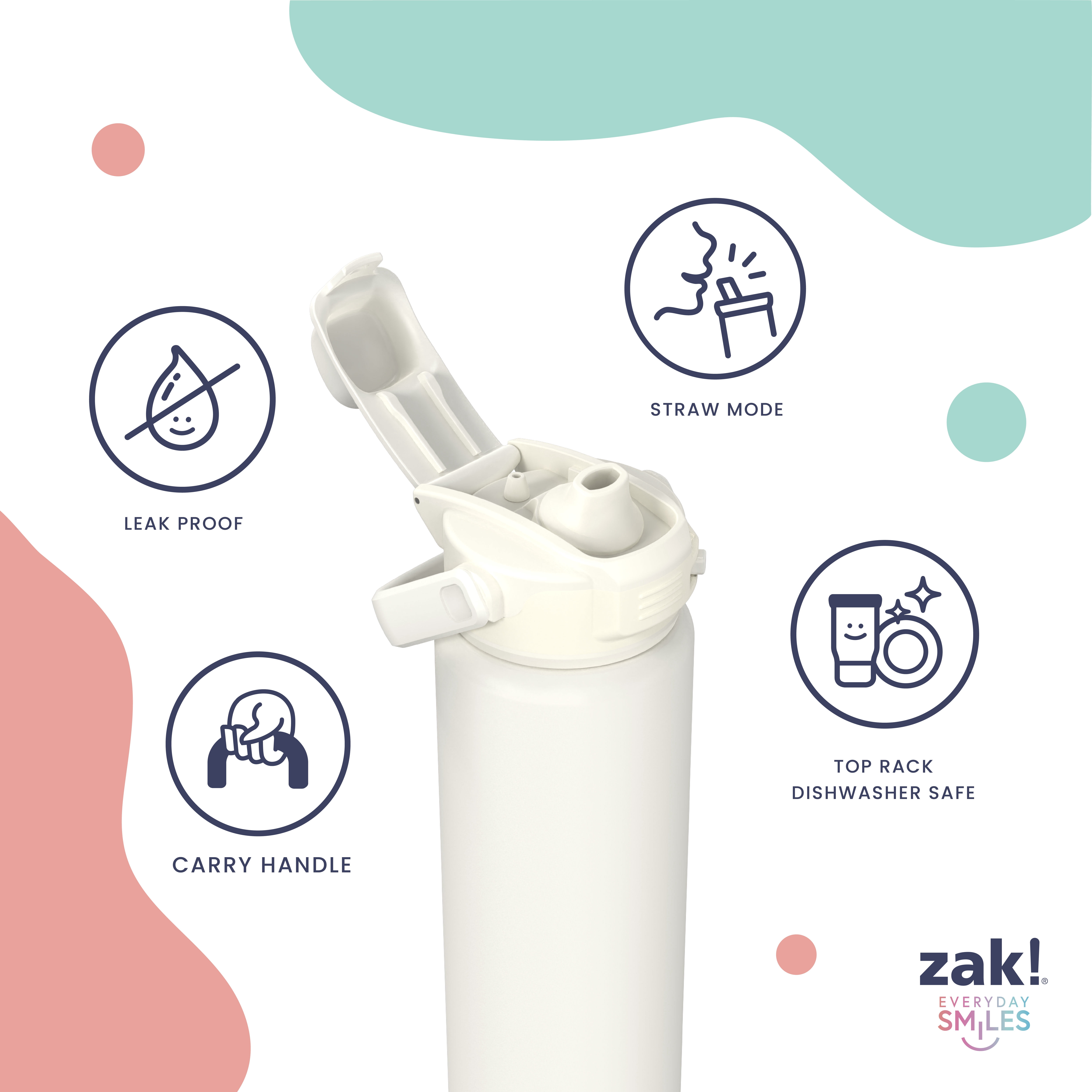 Ivory Powder Coat 24oz Stainless Steel Vacuum Beacon Bottle