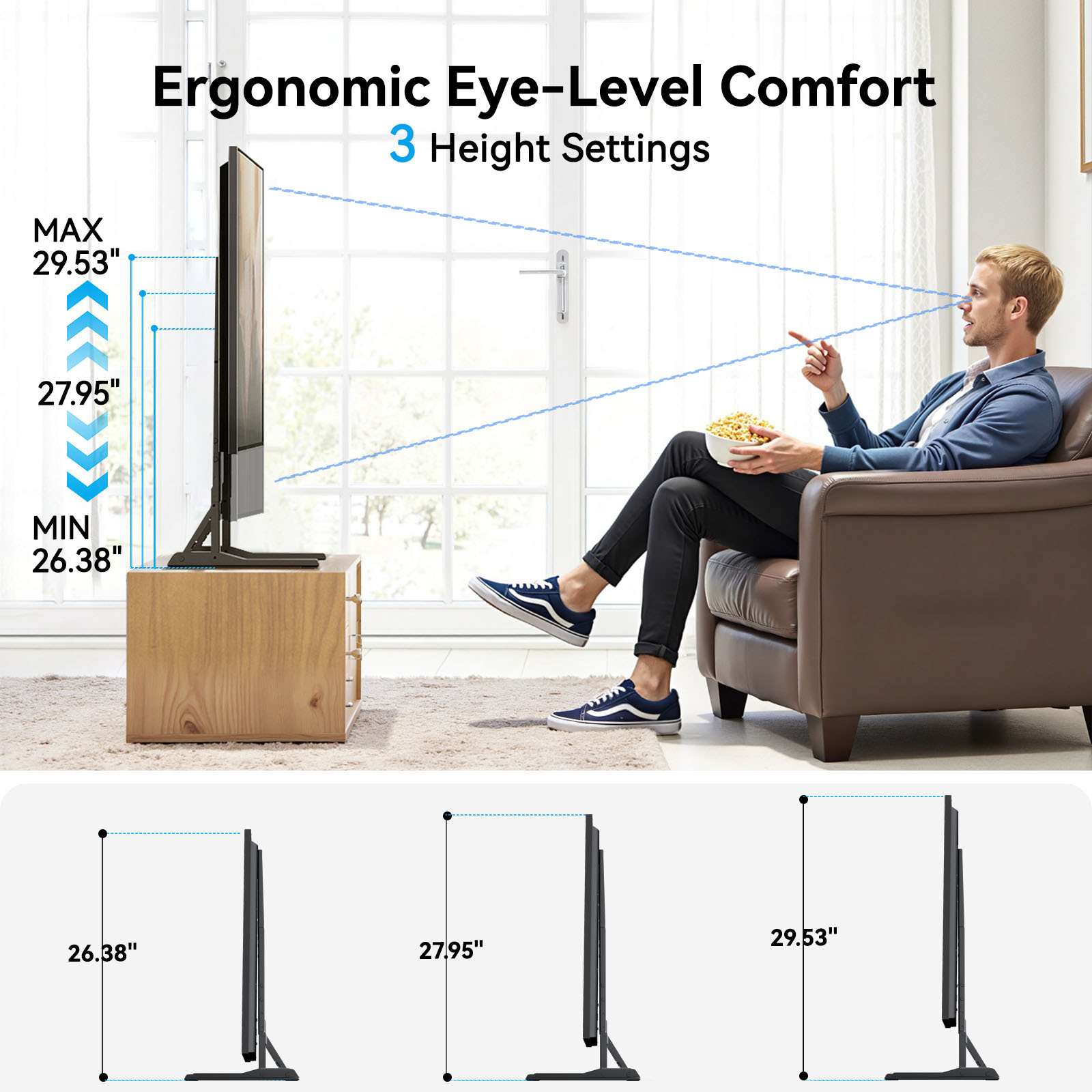 MountFTV Universal Tabletop TV Stand for 20-75 Inch TVs photo 3