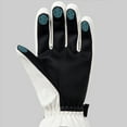 thumbnail image 4 of Women's Ski Gloves, Thermal Insulated Winter Gloves with Fleece Lining, Waterproof Snow Sports Gloves for Skiing Snowboarding. White, 4 of 5