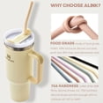 thumbnail image 3 of 14 inch Extra Long Pastel Color Silicone Replacement Straws for 40 oz Stanley Cup, Reusable Flexible Drinking Straws for 1 Gallon Jug, 64 oz 32 oz Water Bottles, Rtic/Yeti Tumbler, Pack of 6, 3 of 9