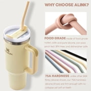 14 inch Extra Long Pastel Color Silicone Replacement Straws for 40 oz Stanley Cup, Reusable Flexible Drinking Straws for 1 Gallon Jug, 64 oz 32 oz Water Bottles, Rtic/Yeti Tumbler, Pack of 6