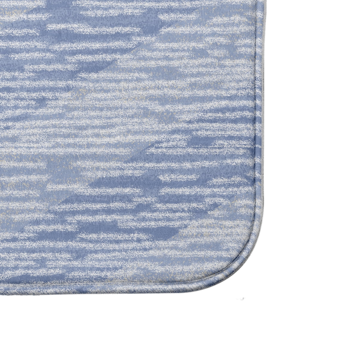 Simply Daisy 24" x 17" Plush Microfiber Blue Marled Knit Stripe Bath Mat
