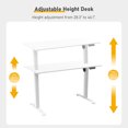 thumbnail image 2 of Electric Adjustable Standing Desk, 47" x 24" Ergonomic Home Office Sit Stand Desk with Two-Splice Tabletop and 3-Memory Control, Height from 28.3" to 46.1", 2 of 9