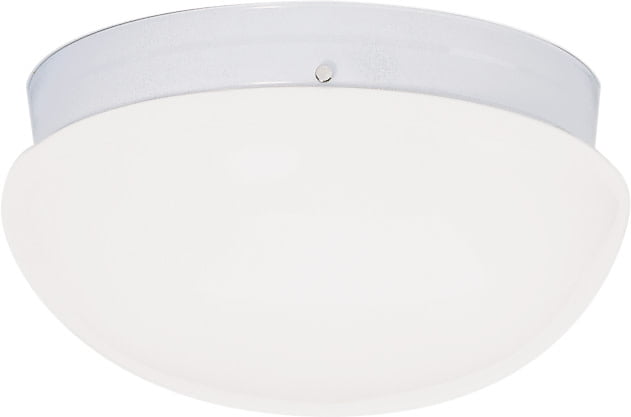 White Incandescent Flush Mount Ceiling Light Fixture Home Impressions 9-1/2 In 