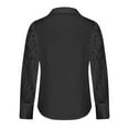 thumbnail image 7 of Virmaxy Womens Blouses Long Sleeve Shirt Women Casual Fashion Solid Color Button T-Shirt Long Sleeves One Shoulder Top Blouse Tops Black-1 L, 7 of 7