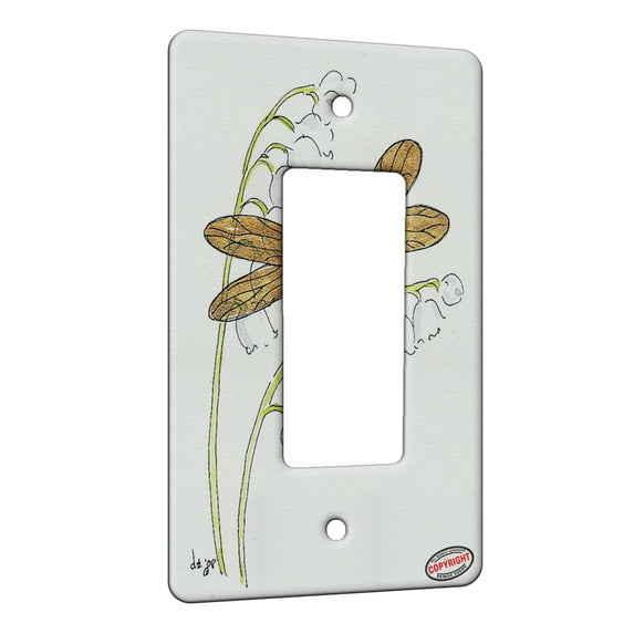 KuzmarK™ 1 Gang Rocker Wall Plate - Himalayan Kitty Fairy Fantasy Cat Art by Denise Every