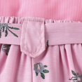 thumbnail image 5 of GYRATEDREAM Toddler Baby Girl Summer Outfit Fly Sleeve Flower Print Romper Tank Tops and Elastic Waist Shorts Set for 6-12M Pink, 5 of 9