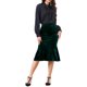 thumbnail image 2 of Falda Midi Ajustada de Cintura Alta de Terciopelo Elástico con Dobladillo de Cola de Pez para Mujeres INSPIRE CHIC XL Verde, 2 of 6