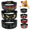 thumbnail image 3 of Flmtop Flower Line Print Reflective Adjustable Pet Dog Puppy Collar Soft Neck Strap 4#, 3 of 9
