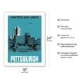 thumbnail image 2 of Pittsburgh Pennsylvania USA - United Air Lines - Allegheny and Monongahela Rivers - Vintage Airline Travel Poster by Alf Maggee c.1959 - Fine Art Matte Paper Print (Unframed) 18x24in, 2 of 4
