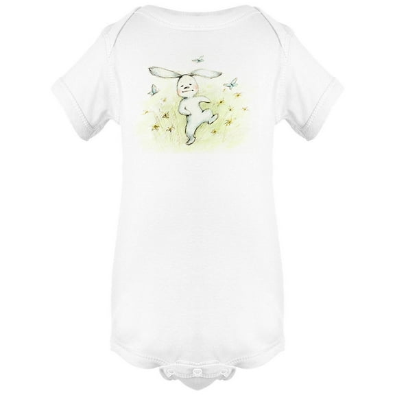 Bunny With Butterflies Meadow Bodysuit Infant -Image by Shutterstock, Newborn