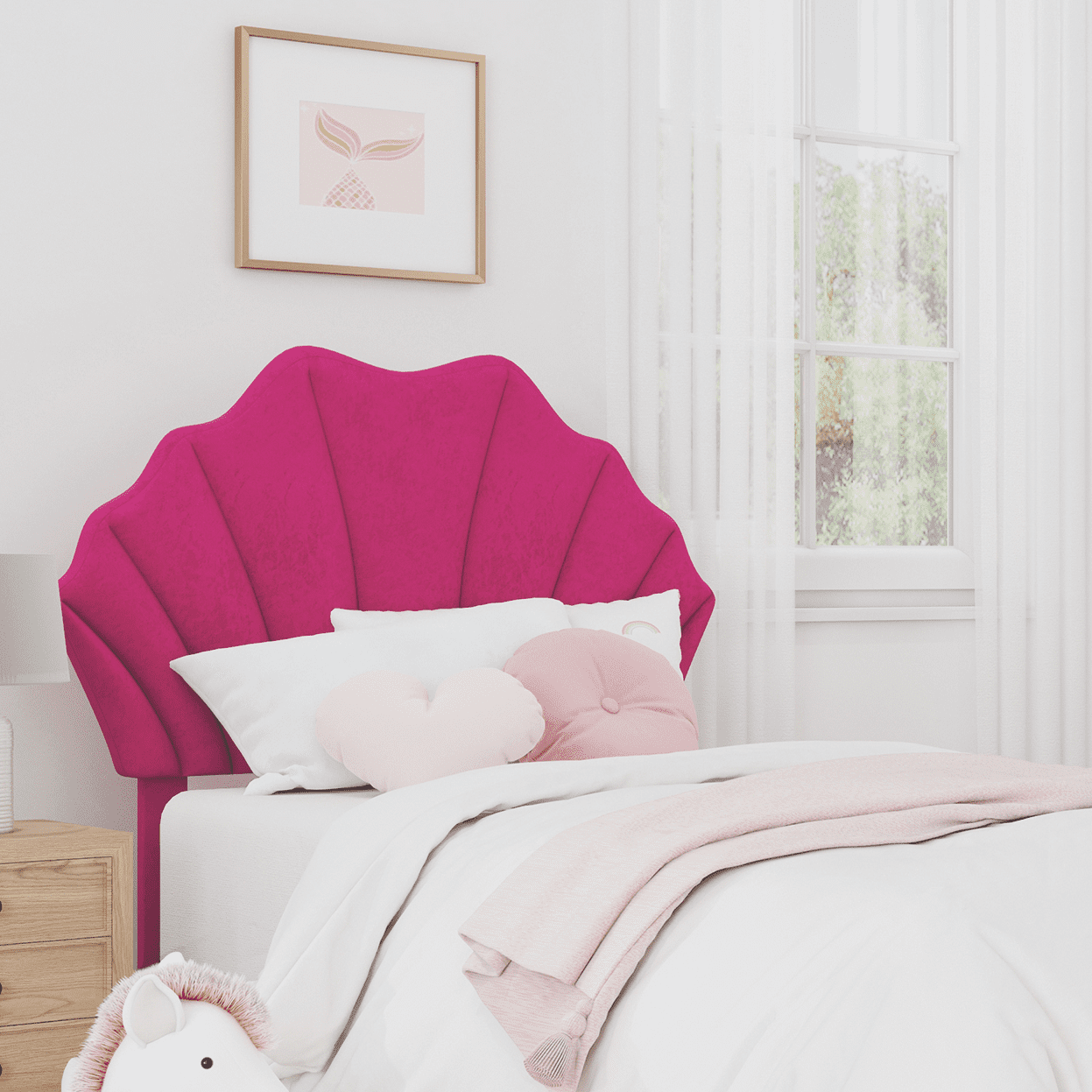 Elina Upholstered Twin Headboard, Pink, by Hillsdale Living Essentials