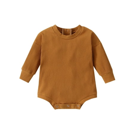 

Ehfomius Baby Rompers Infant Solid Color Long-Sleeve Jumpsuit for 0-24 Month Boy Girl
