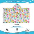 thumbnail image 2 of Pioneer Flower Floral Print Pattern Hooded Bath Towel，50"x30" for Ages 3 To 12 Kids, Quick Dry Lightweight Soft Microfiber Hood Beach Towel Cover Up for Kids, 2 of 7