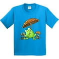 thumbnail image 3 of Inktastic Cute Frog and Mushroom Umbrella Youth T-Shirt, 3 of 5