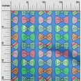 thumbnail image 2 of oneOone Cotton Cambric Medium Blue Fabric Kids Bow Tie Sewing Material Print Fabric By The Yard 42 Inch Wide, 2 of 4
