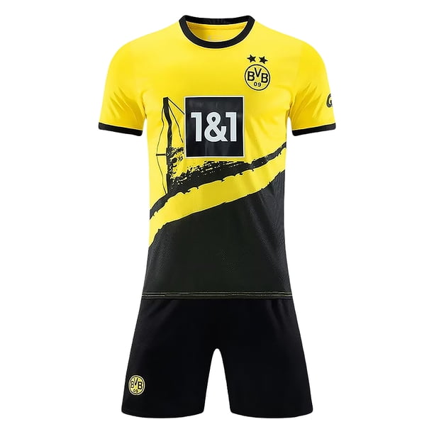 Camiseta de fútbol Dortmund 2023-2024 manga corta cuello redondo y pantalón corto de fútbol
