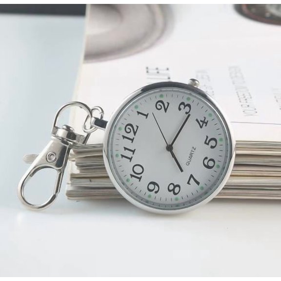 LYTMENT Vintage Style Number Pocket Watch Keychain with Clear Analog Display for Kids, Elderly, Exams, Learning, and Nursing Use