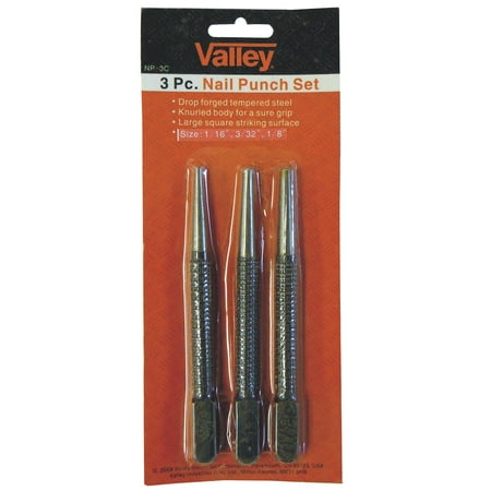 

3pc Nail Punch Set 1/16 3/32 & 1/8