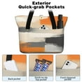 thumbnail image 2 of Tote Bag for Women - Orange and Grey Abstract Art Artwork Shoulder Bag - Large Utility Work Duffle Bag with Zipper Handbag for Travel, Work, Sprots, 2 of 5
