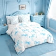 thumbnail image 2 of meiyoeat Blue Coquette Bows 7 Pieces Full Size Bedding Sets For Girls,Dreamy Princess Bowknot Full Size Bed in a Bag For Kids,Reversible, 2 of 7