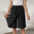 thumbnail image 5 of IWRICH Women's Casual Skorts High Waist Summer Linen Knee Length Shorts Solid Tennis Golf Beach Loose Trendy Skirt with Pockets Black M, 5 of 7