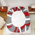 thumbnail image 5 of Homewish Geometric Lines 4-Piece Full Size Sheets For Adults Female Men,Minimalist Abstract Stripes Bed Sheets,Grey Red White Lightweight Sheet Sets,Super Cozy Room Decor, 5 of 7