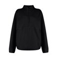 thumbnail image 6 of Qwertyu Womens Fleece Sweatshirts Cropped Half Zip Fuzzy Warm Pullover Varsity Jackets with Zipper Pockets Black 2XL, 6 of 6