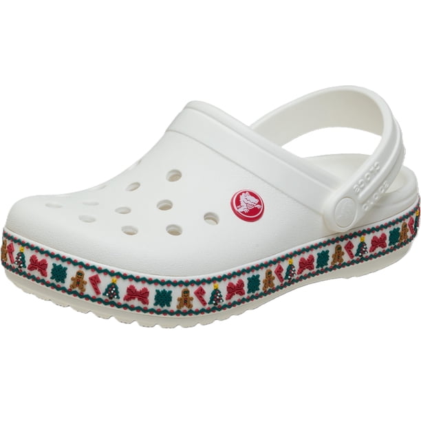Sandalia Crocs Crocband Zueco Blanco Holiday Unisex 9W/7M