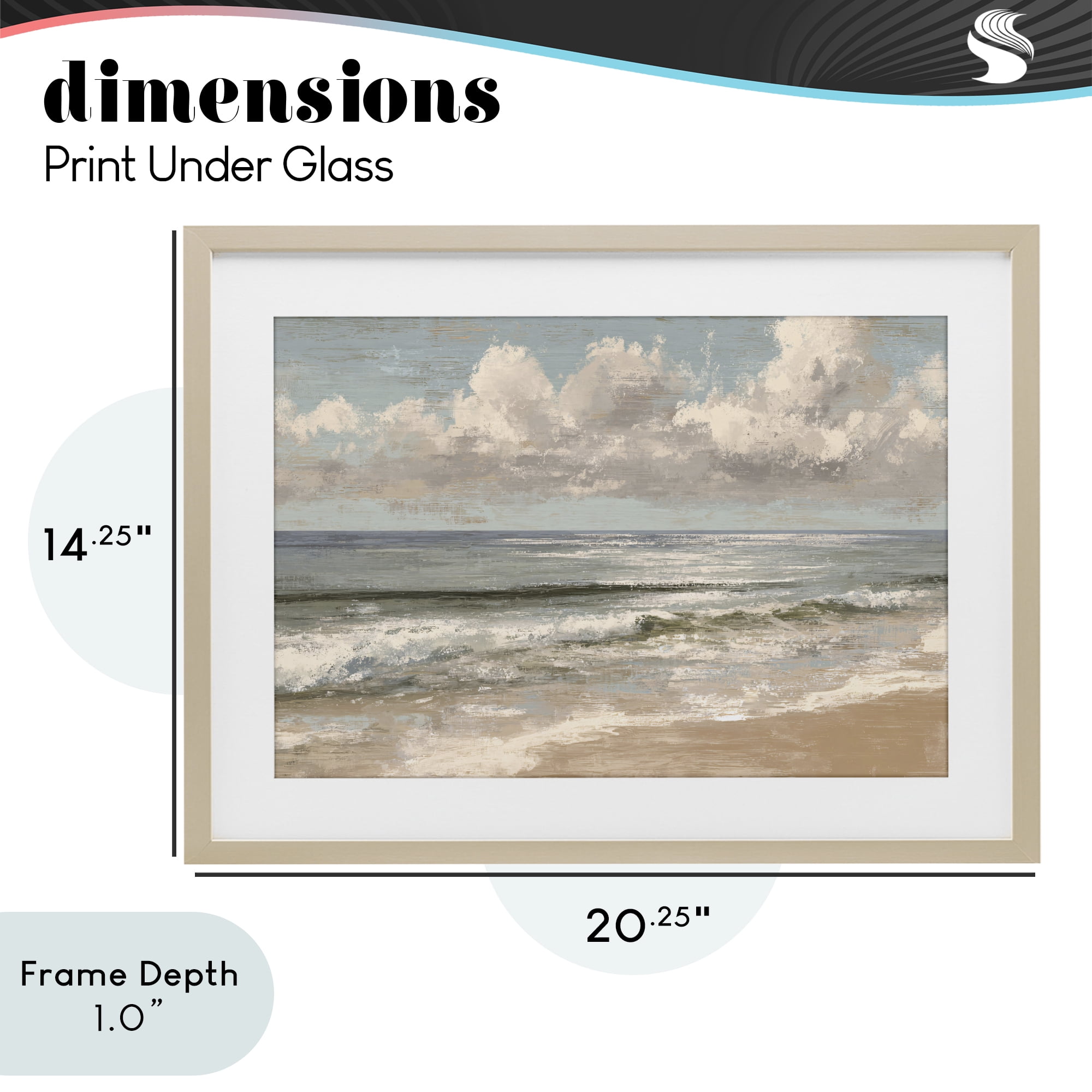 Stupell Industries Distressed Beach Horizon Birch Framed Print Under Glass, design by Jacky Ngan