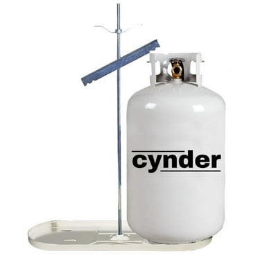 Cynder 30 lb Double Bottle Rack Propane Tank Cylinder Kit w/ White Tray