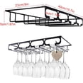 thumbnail image 3 of Estante para copas de vino, soporte para copas de vino debajo del gabinete, estante para copas de vino, se utiliza para mostradores de bar y gabinetes de cocina, puede contener varios, 3 of 5